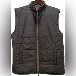 J. HILBURN MENS 43R REVERSIBLE QUILTED FRONT ZIP POCKETED VEST